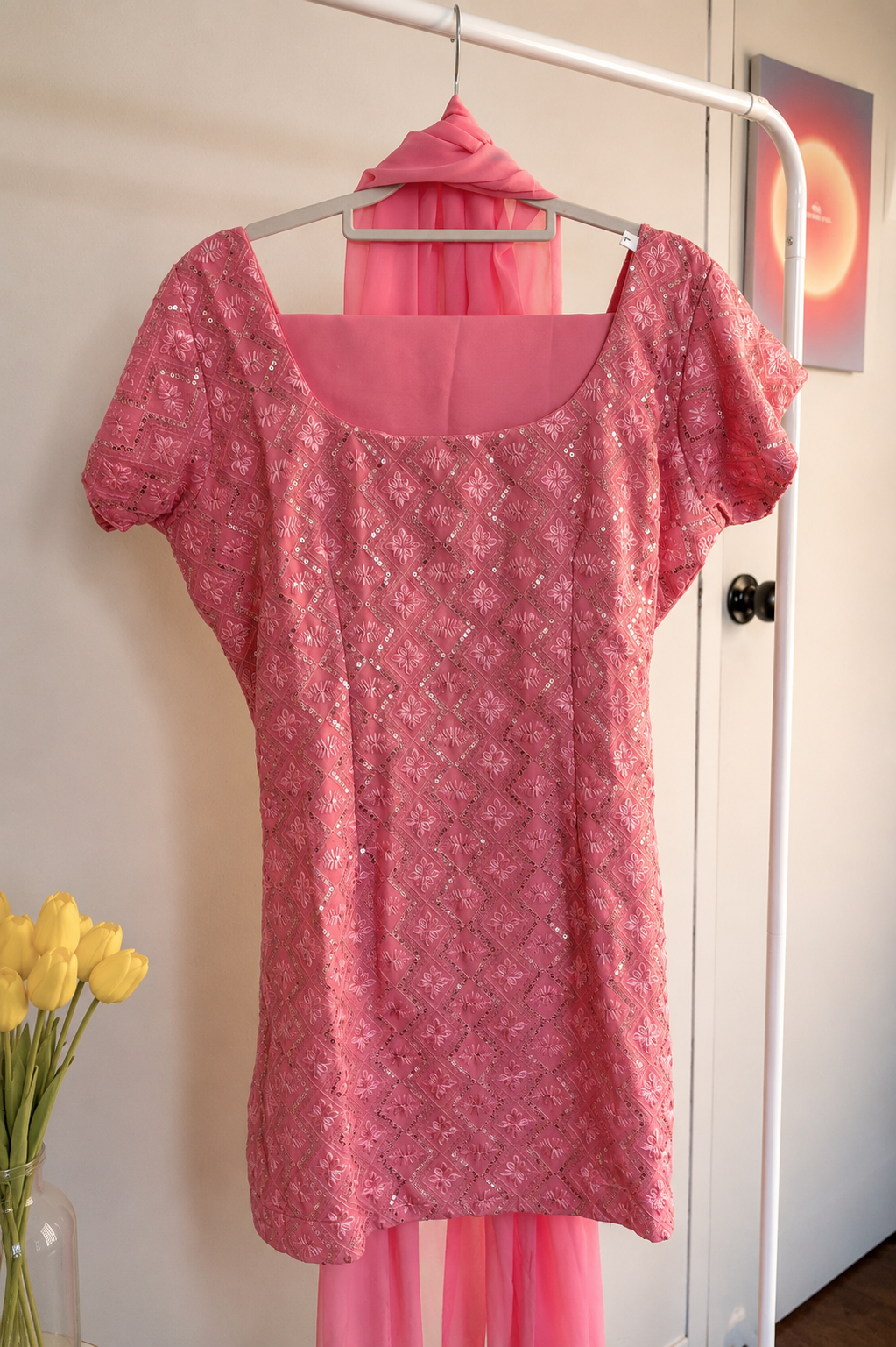 90s PINK Muse Kurti Set