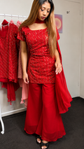90s RED Muse Kurti Set